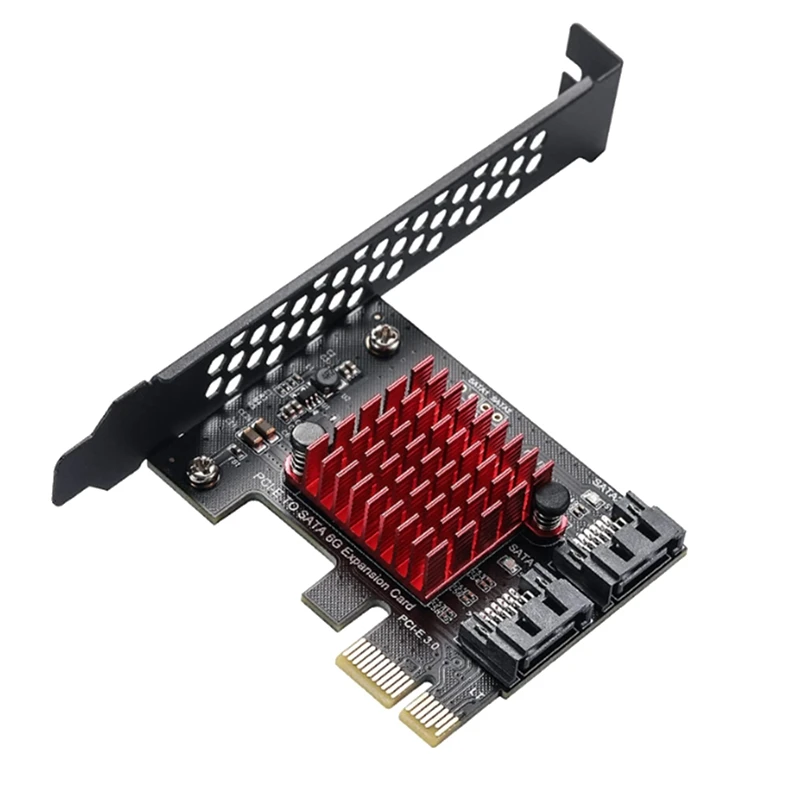 Pcie 2 Uostai SATA 3 III 3.0 6 Gb SSD Adapter PCI-E PCI Express X1 Valdiklio plokštės Plėtimosi Kortelės Palaikymas X4 X6 Nuotrauka 0