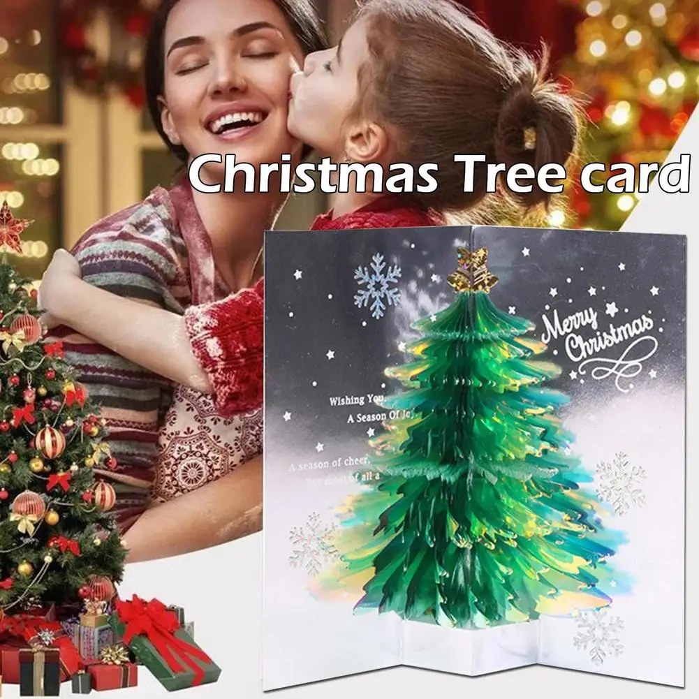 3d Iki Kalėdų Eglutė atviruką Kalėdų Korteles Šviečia Bling Iki Dovanos Kalėdų Sveikinimą Medžio Naują Dovanų Metų Q8z3 Nuotrauka 1